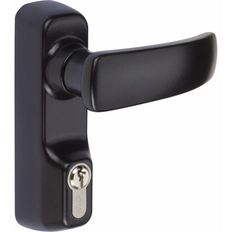 Module béquille et cylindre noir anti-vandalisme pour portes antipaniques – Compatible avec barre coupe-feu – 94011005T