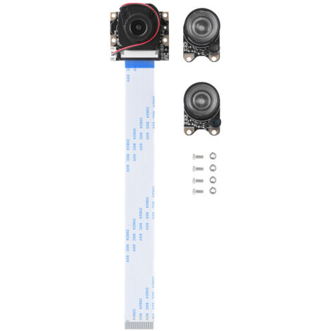 Module Caméra Vision Nocturne 5MP IR Manuel avec 2 Lumières d'Appoint pour Raspberry Pi 2/B+