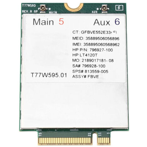 Module carte réseau 4G LTE T77W595 LT4120 796928-001 MDM9625 pour Probook/EliteBook 820 840 850 G2 G3
