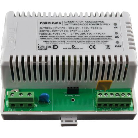 module chargeur - pour alimentation psxm - 7 modules - 230v vers 24v dc - 2.5a - izyx psxm-242.5