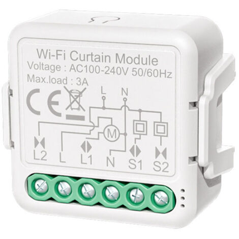 Module commande rideaux intelligent WiFi, contrôle distance appli, commande vocale, programmation, compatible Echo Google Home