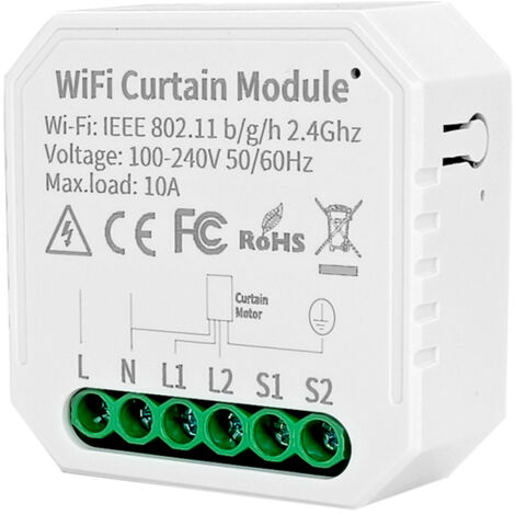Module commutateur moteur de volet roulant WiFi – Télécommande Smart Life – Compatible Alexa et Google Home – Contrôle à distance