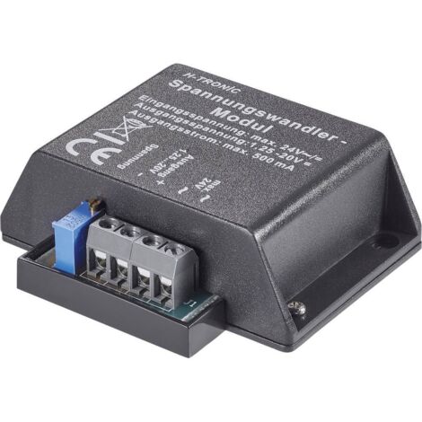 MODULE CONVERTISSEUR DE TENSION H-TRONIC (KIT MONTÉ) ENTRÉE: 4 - 24 V AC/DC SORTIE: 1,2 - 20 V/DC COURANT DE SORTIE: MA