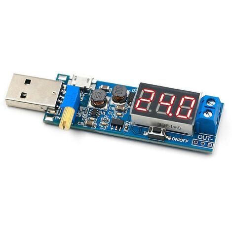 Module d'alimentation USB Boost/Buck avec affichage numérique 3 bits, facile à utiliser