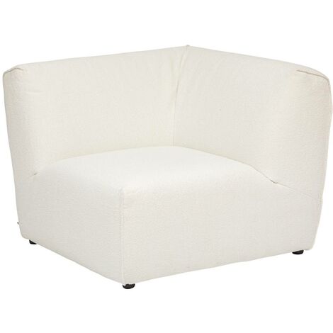 Module d'angle Kiona en bouclette 99x99cm blanc - Atmosphera créateur d'intérieur