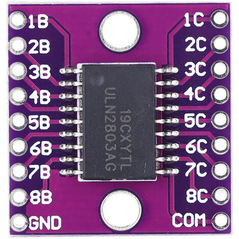 Module Darlington ULN2803A, 2 unités, 50V, composant électronique industriel violet