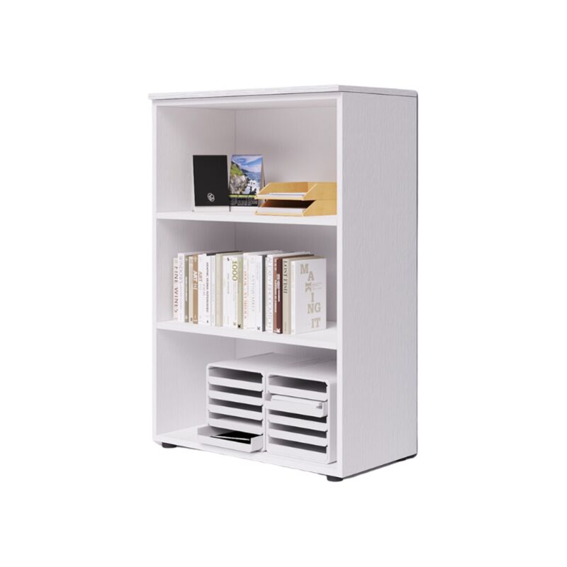 Module de bureau ouvert à trois compartiments avec plateau, couleur blanc, H129x90x45cm Module de bureau ouvert à trois compartiments avec plateau, couleur blanc, H129x90x45cm