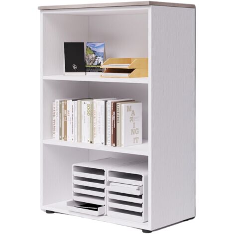 Module de bureau ouvert à trois compartiments avec plateau couleur Olmo H129x90x45cm