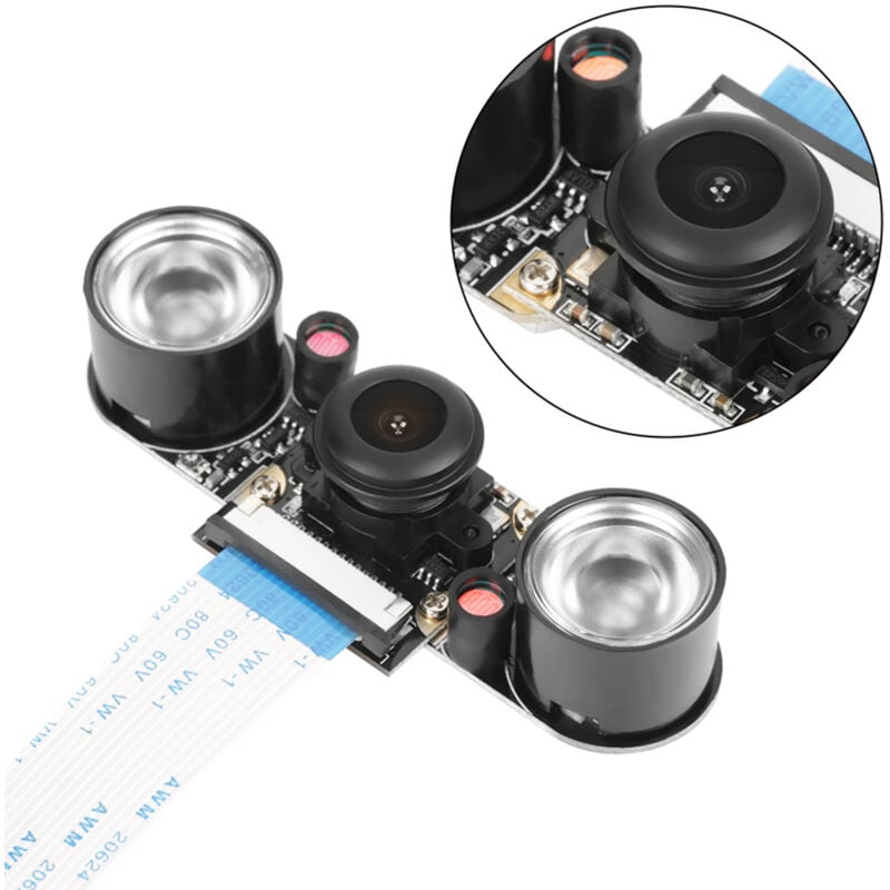 Module de caméra à vision nocturne de 5 millions de pixels avec angle de vision de 130 ° pour Raspberry Pi b 3/2