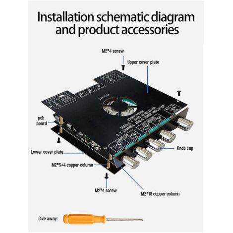 -Module de carte amplificateur de puissance numérique Bluetooth 2.1 canaux AS21--