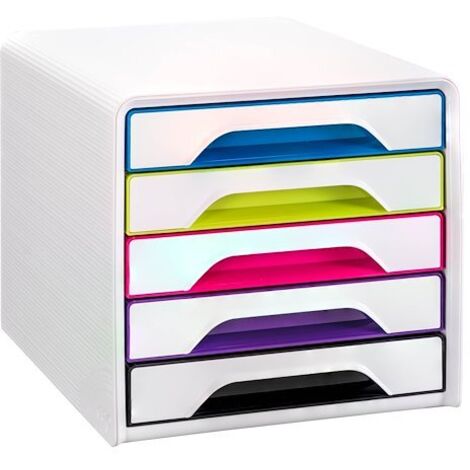 Module de classement Cep Smoove Arctic 5 tiroirs - blanc/assortis