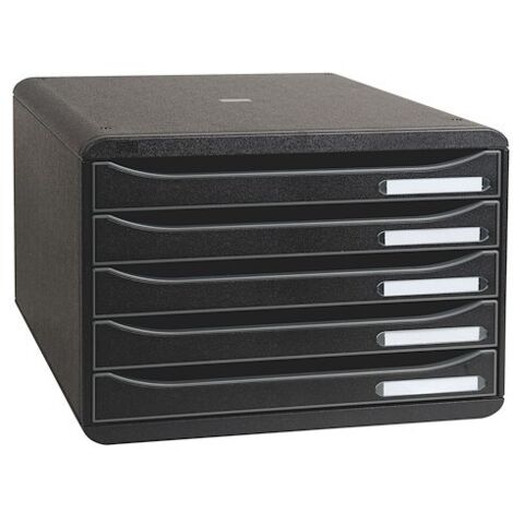 Module de classement Exacompta Big Box Plus à l'italienne 5 tiroirs noirs