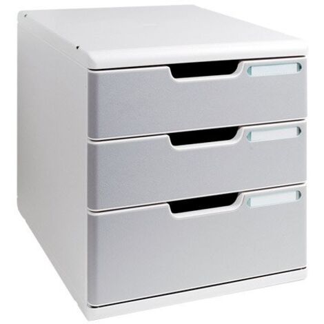 Module de classement Exacompta Modulo 3 tiroirs couleur - gris