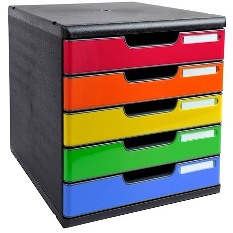Module de classement Exacompta Modulo 5 tiroirs - noir/assortis
