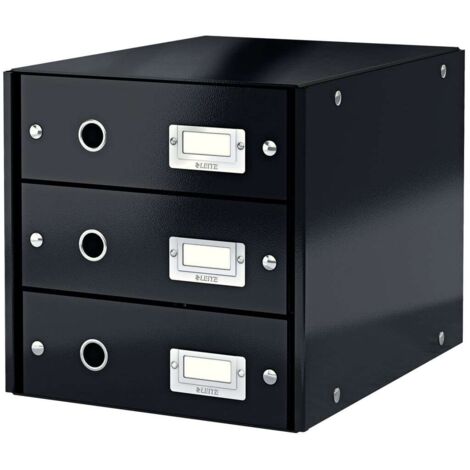 Module de classement Leitz Click&Store Wow 3 tiroirs couleur - noir