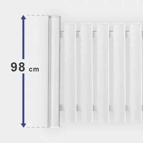 Module de cloture PVC H98 x L150 cm blanc à barreaudage vertical
