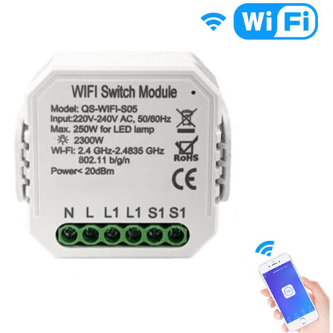 Module de commutateur de compteur de puissance Tuya Wifi, commutateur de relais sans fil dissimulé, moniteur de consommation