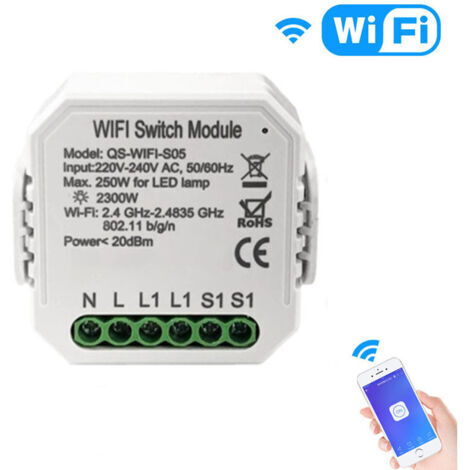 Module de commutateur de compteur de puissance Tuya Wifi, commutateur de relais sans fil dissimulé, moniteur de consommation