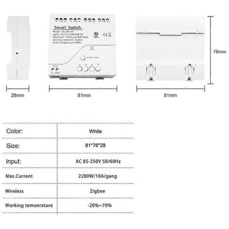 Module de commutation intelligent Tuya Zigbee 4 canaux + télécommande, relais 85-250 V pour maison intelligente