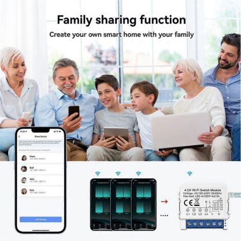 Module de commutation intelligent Tuya Zigbee Zero Fire à commande bidirectionnelle, 4 voies