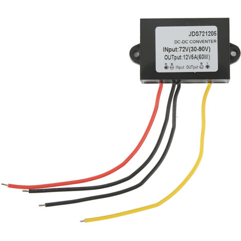 Module de conversion DC 72V vers 12V 5A étanche IP67 avec câble pour transformation de tension