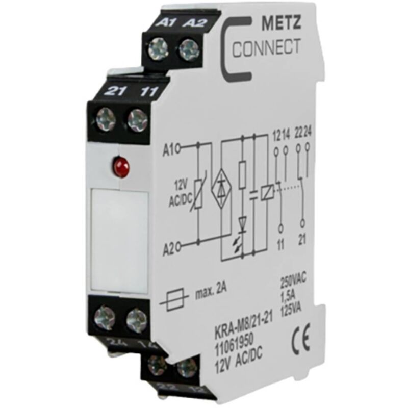 Image of Metz Connect - Modulo daccoppiamento, 12, 12 v/ac, v/dc (max) 2 scambi 11061950 1 pz.