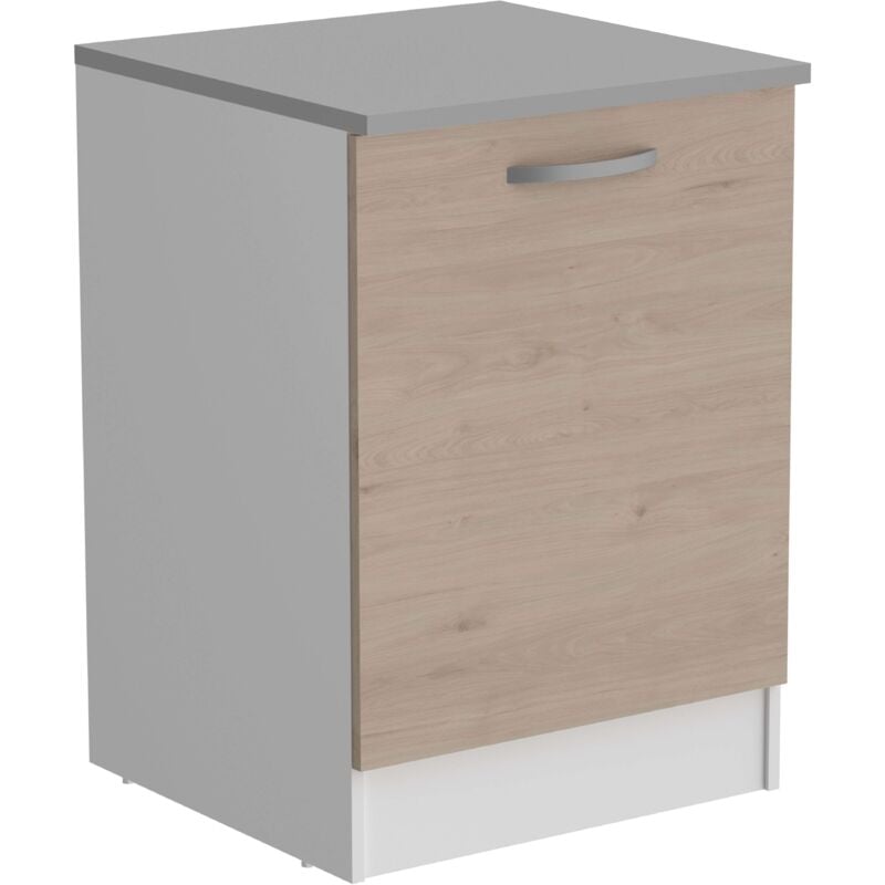 Module de cuisine Eko Lower a White Cabinet et Jackson 60x60cm Oak
