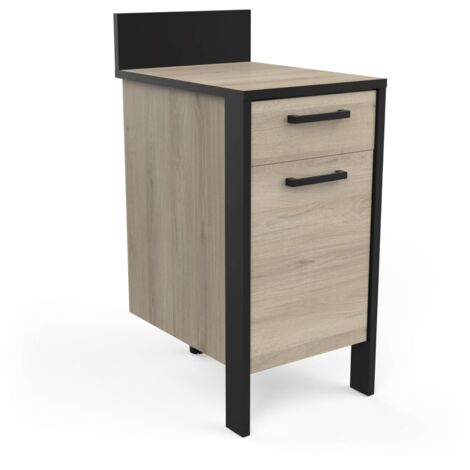 MIROYTENGO de cuisine industriel inférieur en chêne Kronberg et noir 44C