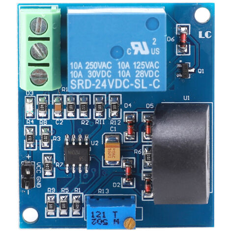 Module de Détection de Courant AC avec Relais 24V 5A, Protection contre les Surcharges 20Hz-400Hz