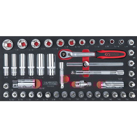 KS Tools - Module de douilles et accessoires ULTIMATE 3/8'' en pouces, 47 pièces - 713.1023