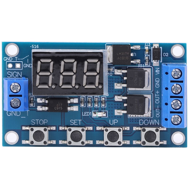 Ineasicer - Module De Minuterie De Cycle De Relais Commutateur De Retard Multifonctions à Retardement Avec Double Carte De Commande Mos 12v-24v