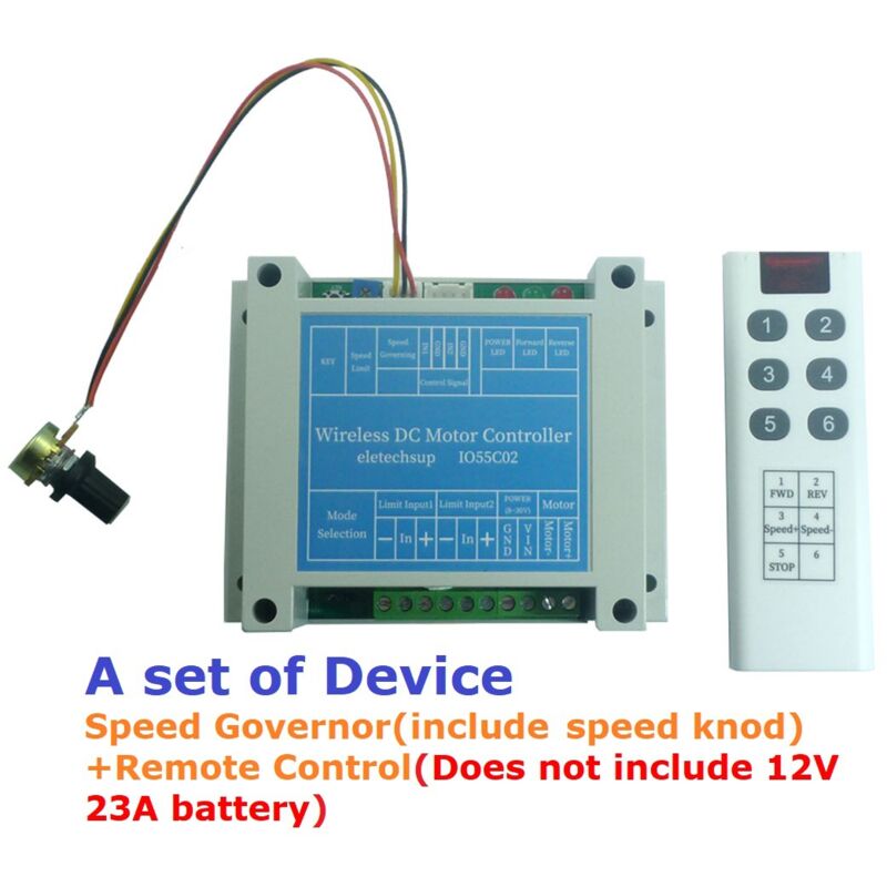 Module de pilote de moteur 200W 12V 24V dc, télécommande sans fil 433M, carte de vitesse limite avant et arrière