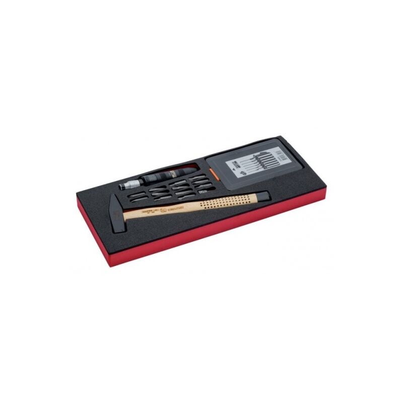Bahco - Jeu de marteaux/chasse-goupilles/tournevis à frapper, module 1/3 Fit&Go - 35 pcs