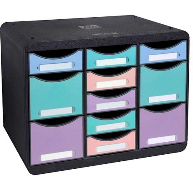 Module de rangement Exacompta Storebox 11 tiroirs - assorties pastel