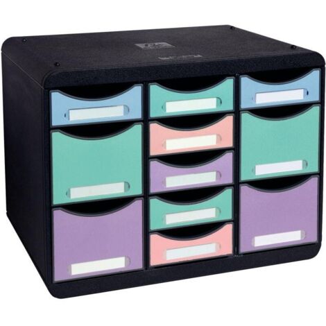 Module de rangement Exacompta Storebox 11 tiroirs - assorties pastel
