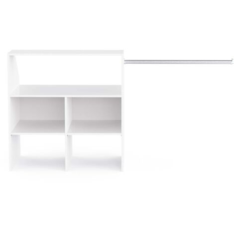 Module de rangement sous comble avec penderie et étagère couleur blanc mat - Largeur 171,5 x Profondeur 50 x Hauteur 90,7 cm