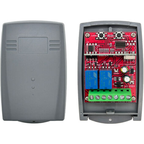 Module de réception radio pour portail et porte de garage – 2 canaux, tension universelle 9–24 V AC/DC, code dynamique sécurisé, compatible avec systèmes sans fil 433 MHz-lsw