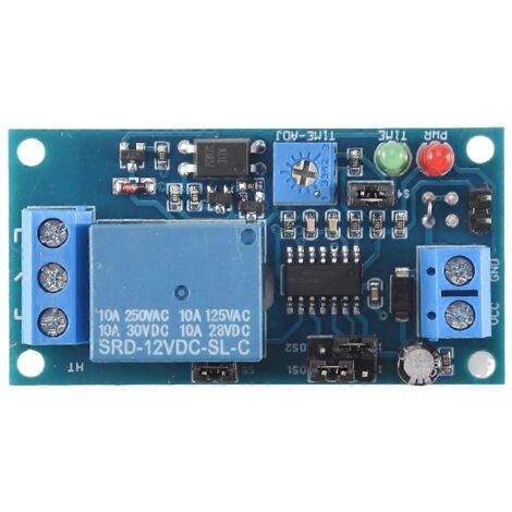 Module de relais 12 V CC avec temporisation marche/arrêt et minuterie