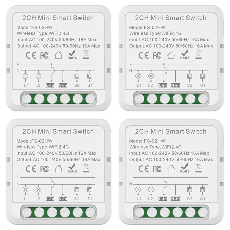 Lifcausal - Module de relais de commutation WiFi à 2 voies 16 a Appareil marche/arrêt sans fil Interrupteur d'éclairage à double commande