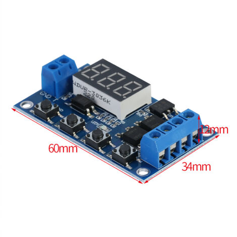 Module de relais de minuterie, double-MOS 60  34  12 mm DC 5V  36V pour contrler les lumières des moteurs