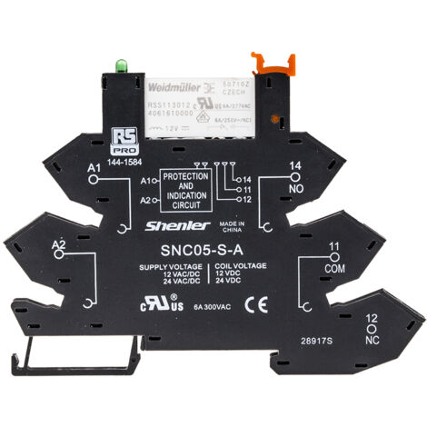 Module de relais d'interface 12V c.a. / V c.c., 1 RT, montage Rail DIN ( Prix pour 1 )
