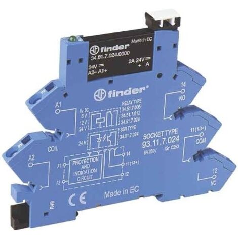 Module de relais d'interface, Finder série Series 38, 2 A, Rail DIN, 30 V, 24 V dc ( Prix pour 1 )