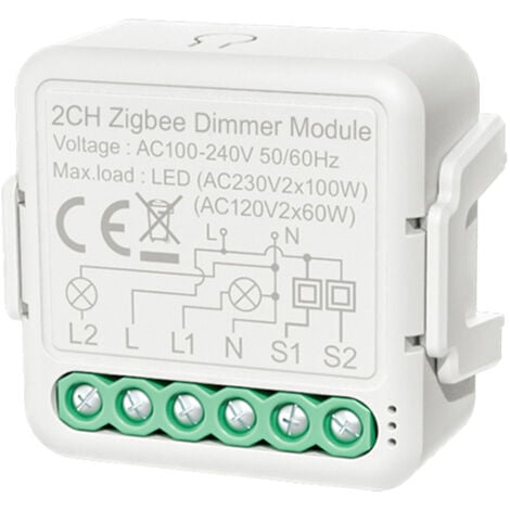 LIFCAUSAL Module de variateur intelligent Zigbee, télécommande bidirectionnelle par application, commande vocale, synchronisation, partage de groupe, compatible avec Alexa, Echo, Google Home pour le bureau à d