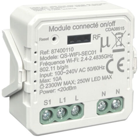 Module d'éclairage connecté Wi-fi on/off, compatible assistants vocaux - Tibelec