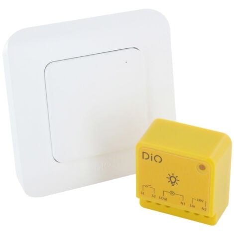 DIO CONNECTED HOME Module d'éclairage On/Off Bluetooth + interrupteur sans fil - 1000W - jaune - Chacon