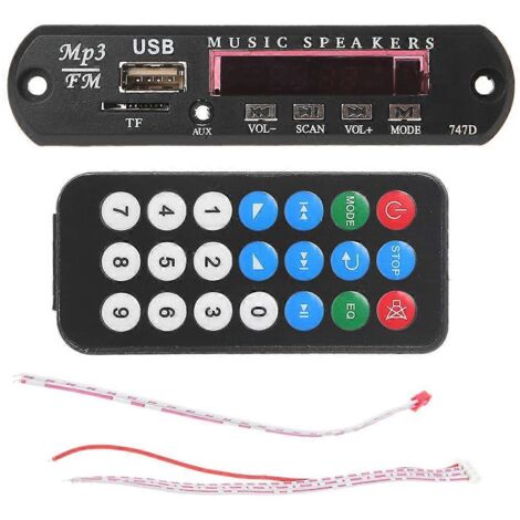 Module décodeur MP3 Bluetooth sans fil, module radio audio, compatible avec carte TF, entrée auxiliaire et radio FM.