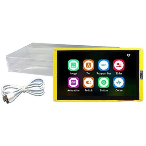 Module d'écran intelligent LCD TFT 800x480 compatible WiFi et Bluetooth ESP32-S3 LVGI avec écran tactile.