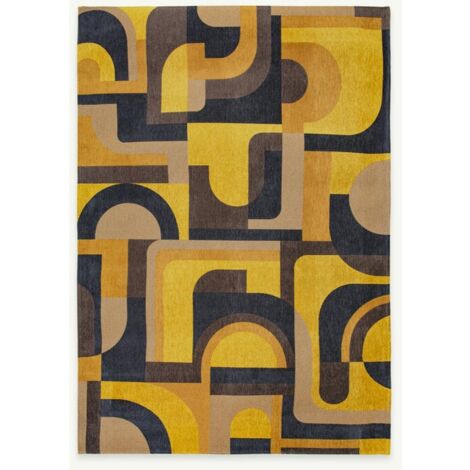Module design - Tapis géométrique Nuance - Jaune Meyer - 140 x 200 CM