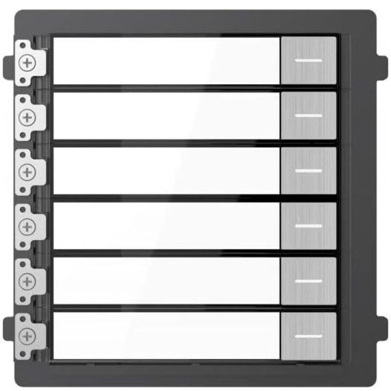 Hikvision - Module d'extension - Appel sur différents moniteurs - 6 boutons - 6 étiquettes personnalisées avec led - Apte pour extérieur IP65