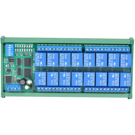 Module d'extension électrique PLC 6 canaux 12V avec protocole RTU et boîtier rail DIN pour contrôle à distance R4D3B16‑R